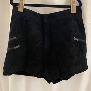 TopShop cropped suede shorts